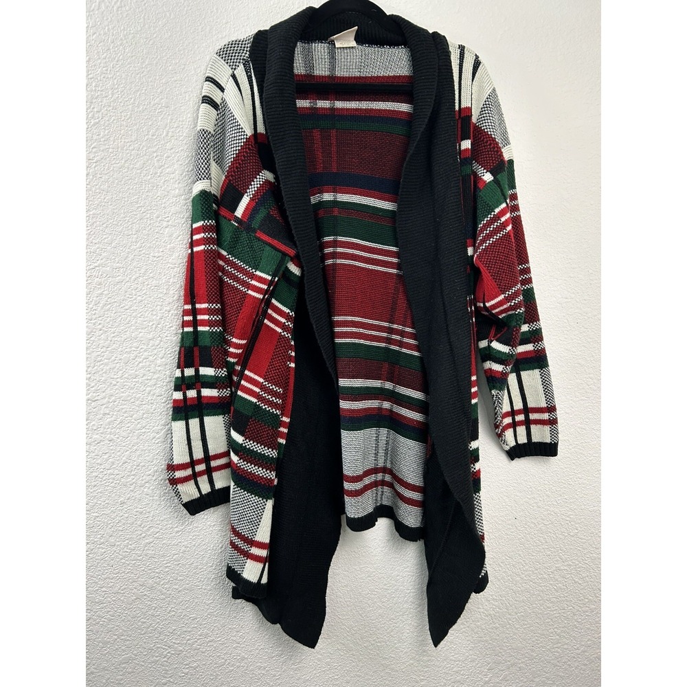 Vintage Huntington Ridge Womens Size S Open Front  Long Sweater Cardigan Holiday